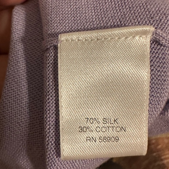 ANTONIO MELANI Purple Bow Inspired Silk Blend Blouse Career Feminine Blouse M - Picture 7 of 7